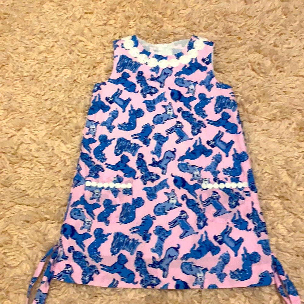 Lilly Pulitzer Puppy print shift dress size 5